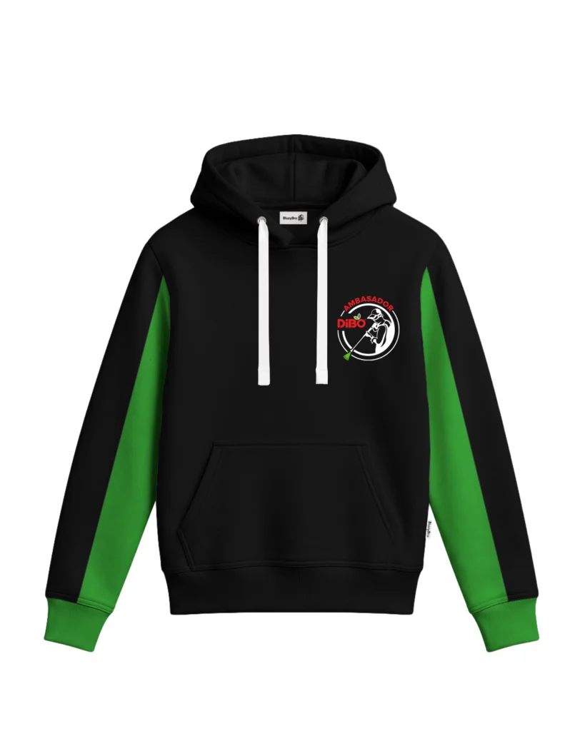 Bluza z kapturem - Zielone panele rękawów Dibo