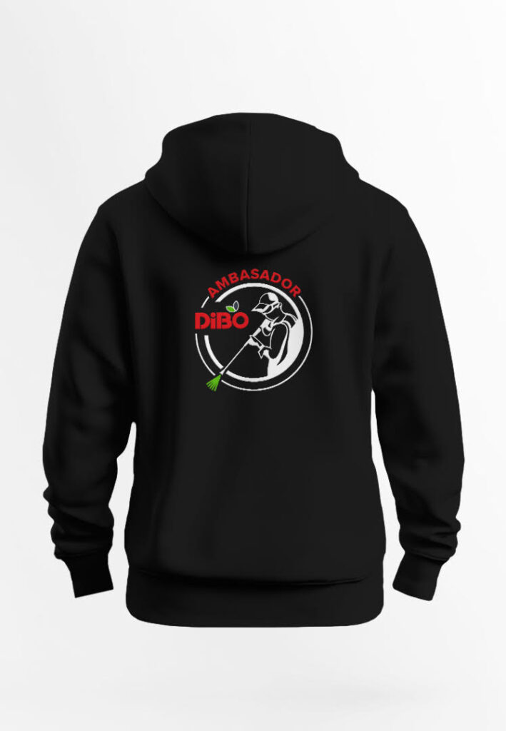 Bluza z kapturem - Zielone panele rękawów Dibo – tył