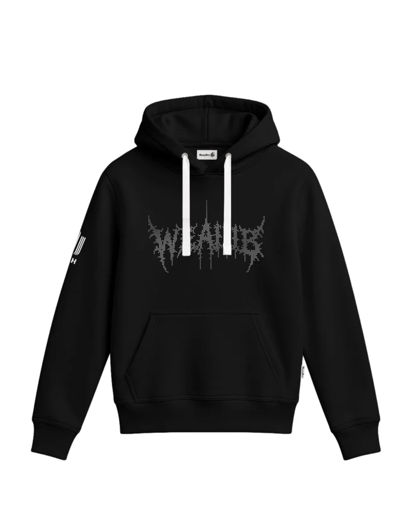 Bluza z kapturem - Kryształki Przód + Rękawek AGH – tył