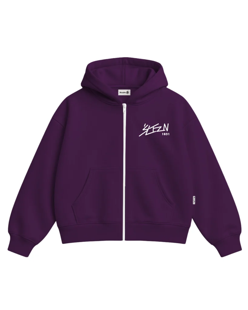 Bluza ultra boxy rozsuwana - Małe znakowanie napis – tył