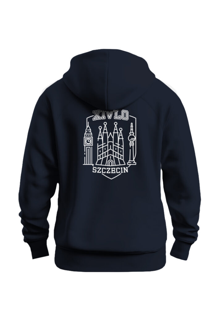 Bluza z kapturem 14 LO Szczecin – tył