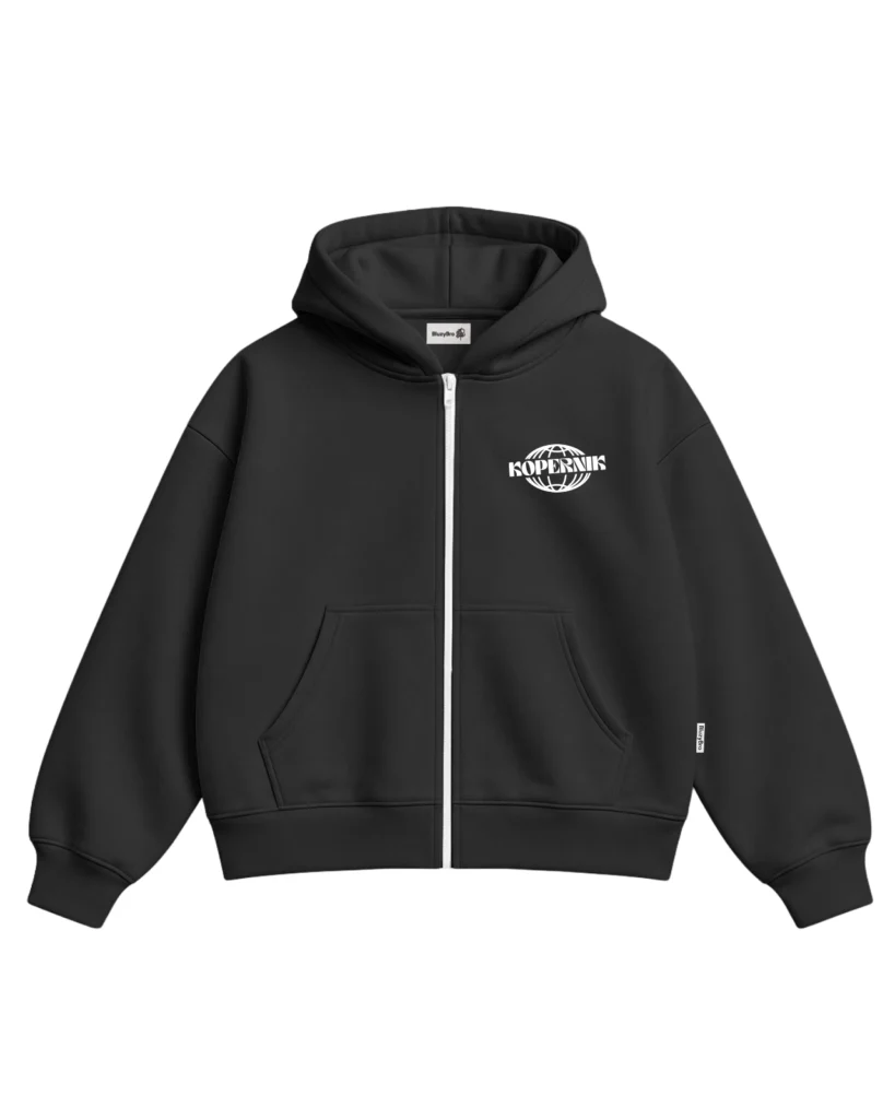 Bluza ultra boxy rozsuwana - Haft Mały 33LO – tył