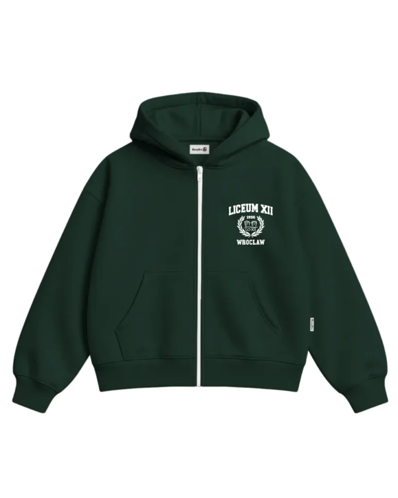 Bluza ultra boxy rozsuwana - Małe znakowanie