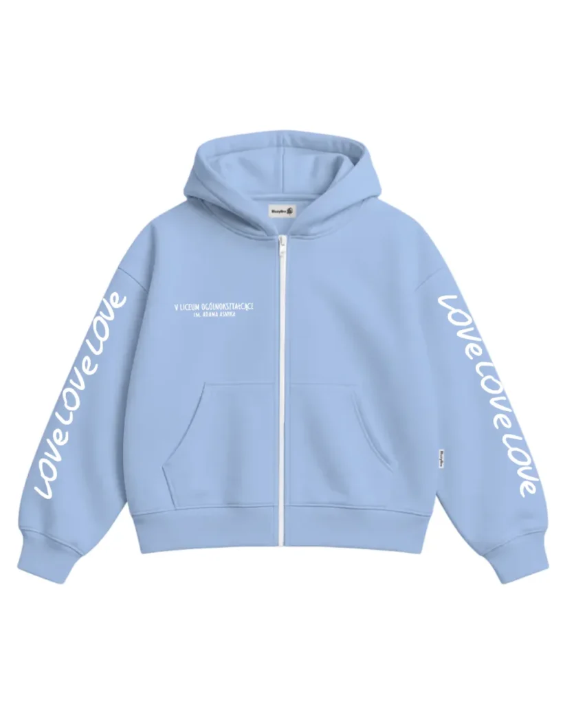 Bluza ultra boxy rozsuwana - Nadruk 5LO