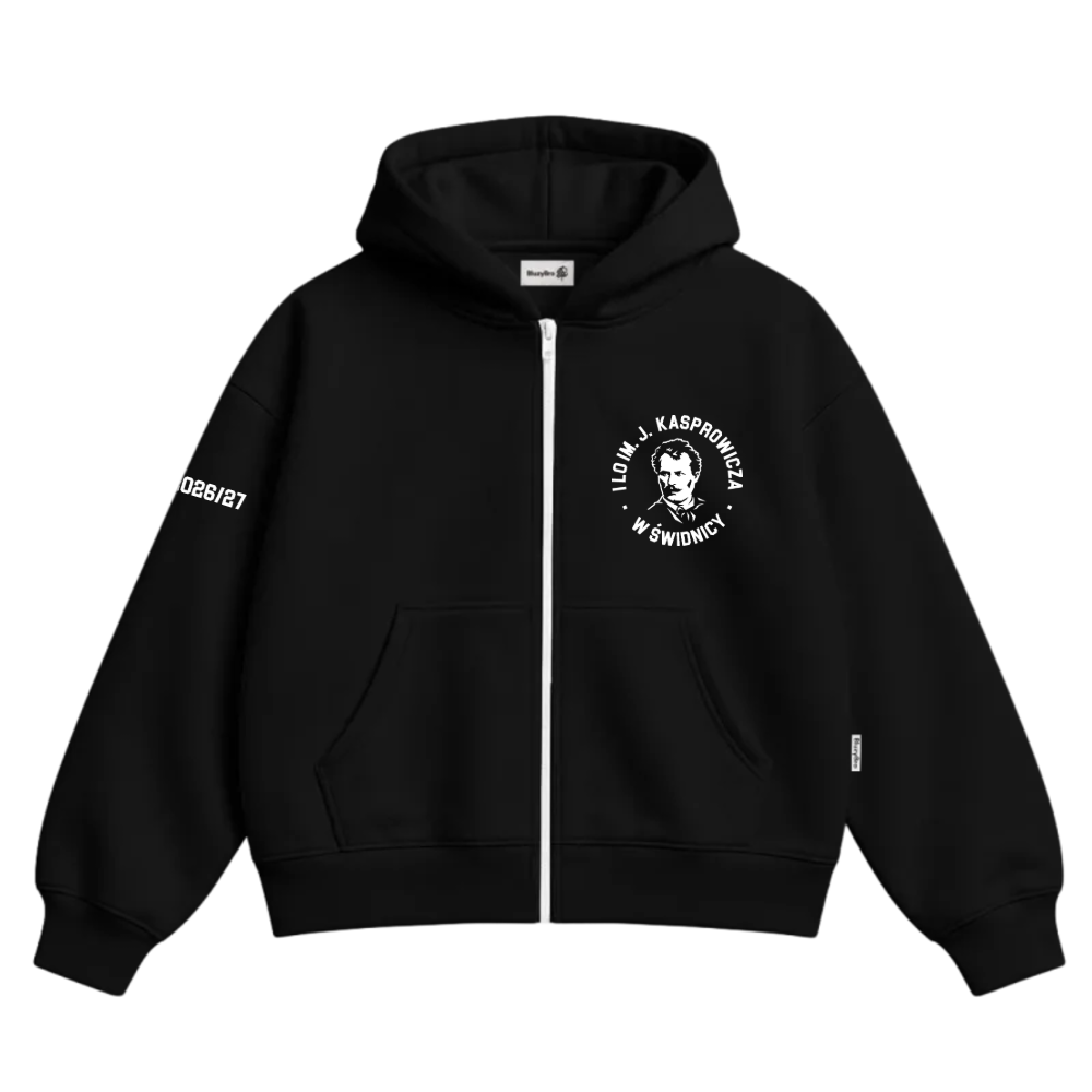 Bluza ultra boxy rozsuwana - Mały Haft 1 LO Świdnica