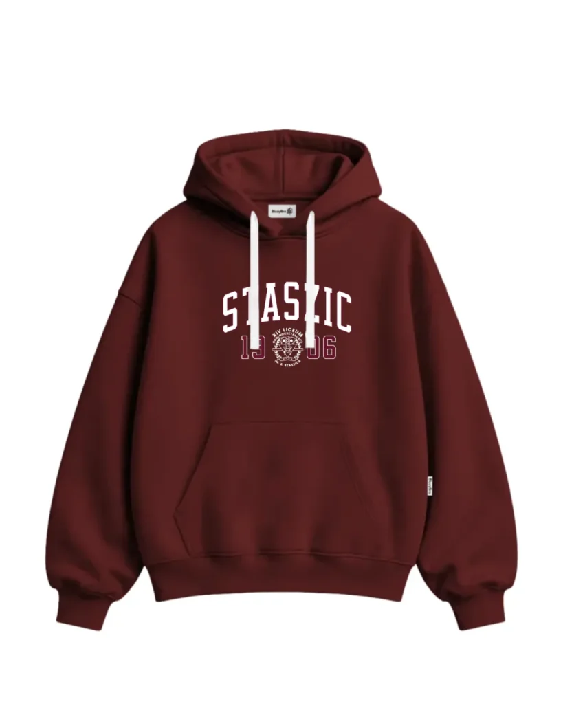 Bluza baggy - Haft Napis Staszic 14 LO Warszawa – tył