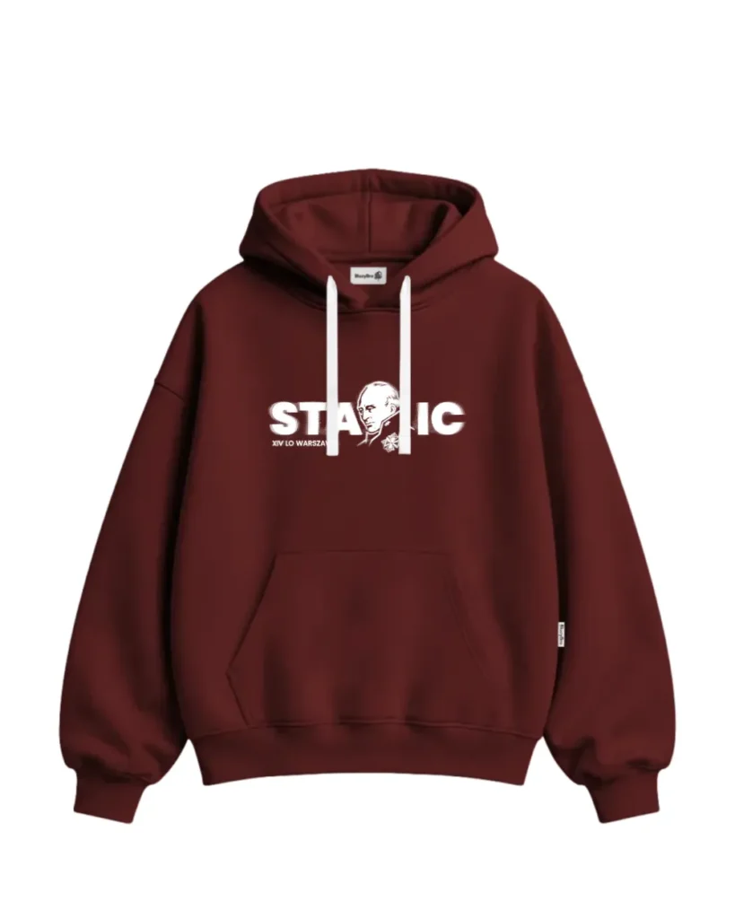 Bluza baggy - Nadruk Wizerunek Staszic 14 LO Warszawa – tył