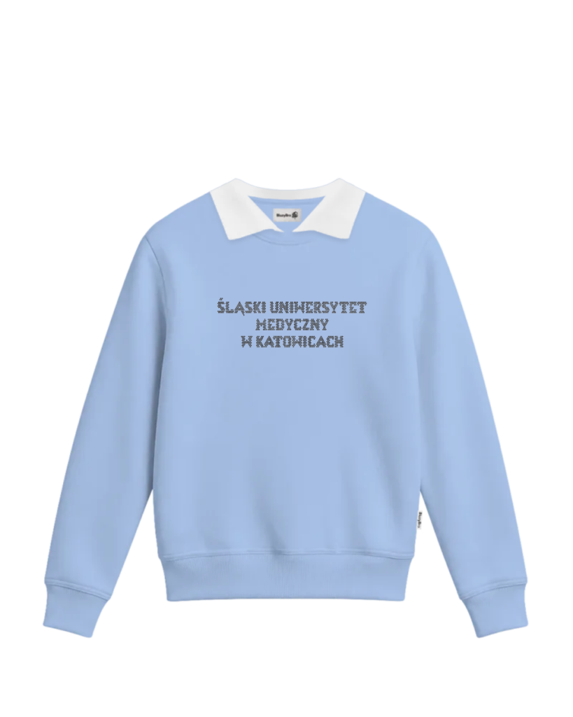 Bluza z kołnierzykiem - Kryształki napis SUM – tył