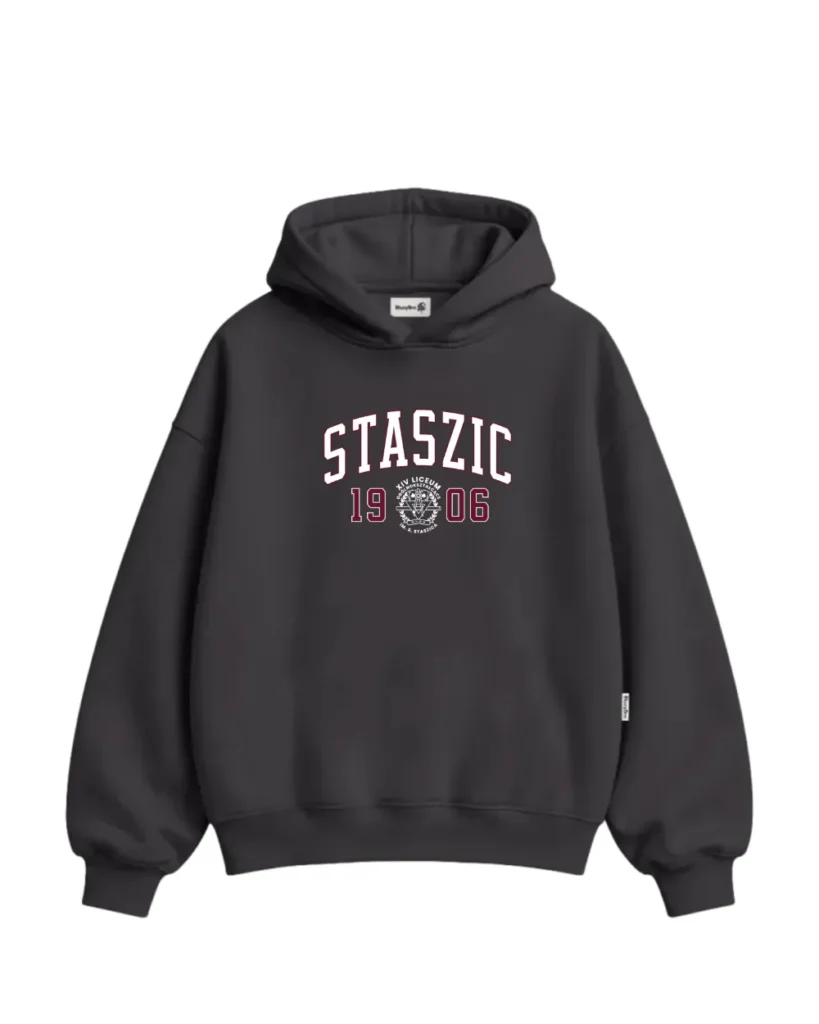 Bluza boxy - Haft Napis Staszic 14 LO Warszawa