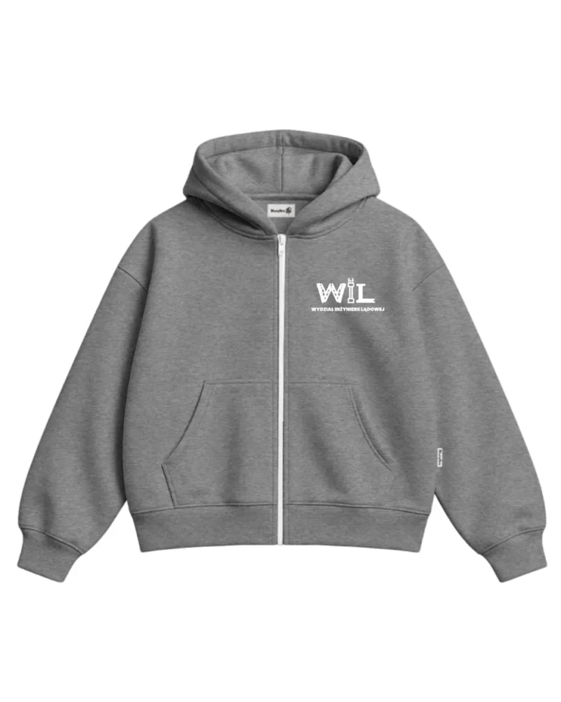 Bluza ultra boxy rozsuwana - Haft PW WIL