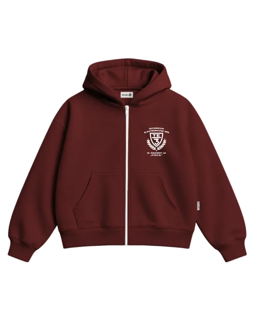 Bluza ultra boxy rozsuwana - Haft ZSEiL – tył
